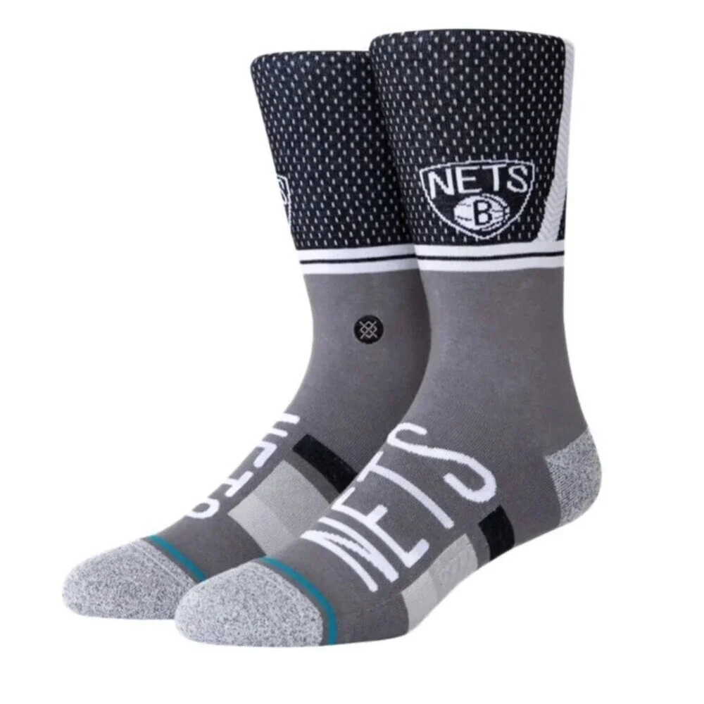 Stance Mens S (3-5.5) Brooklyn Nets Shortcut 2 Infiknit Casual Crew Socks